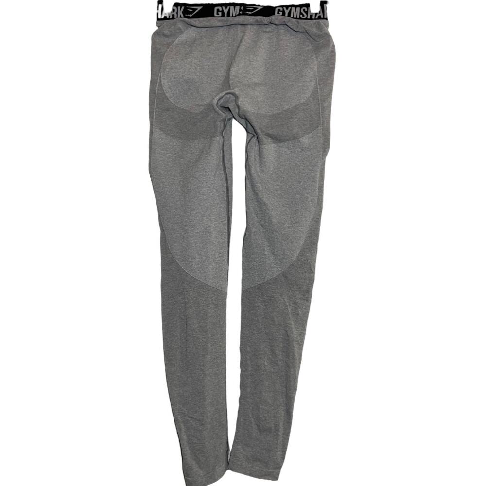 Gymshark Flex Dry Moisture Leggings Gray Elastic Waist Band Full Length Small